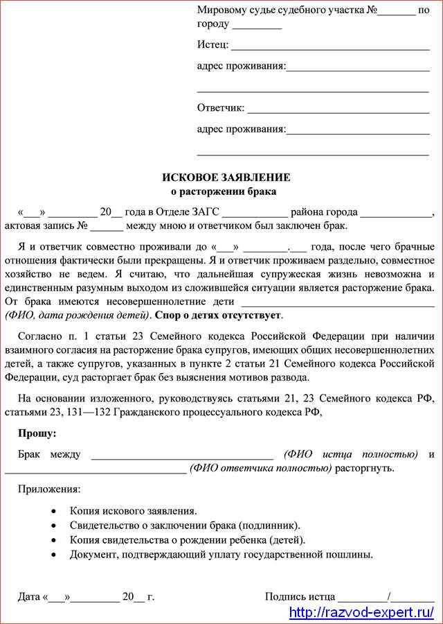 Подача искового заявления на расторжение брака: куда обратиться и как правильно заполнить документы