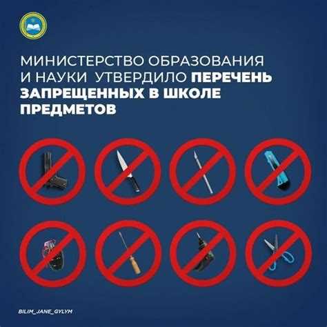 Перечень запрещенных предметов